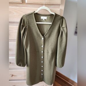 Madewell Olive Green Button-Up Dress